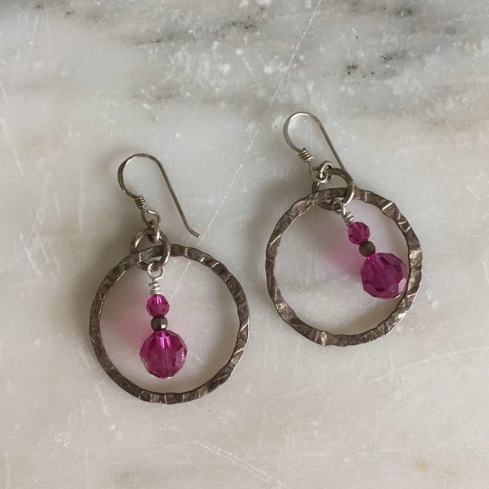 Beaded Circle Earrings